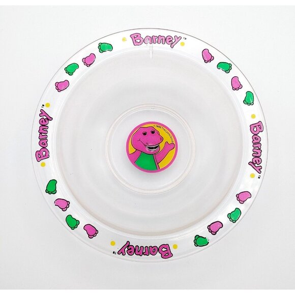 Vintage 1993 The Lyons Group Barney 7" Clear Bowl - Picture 1 of 2